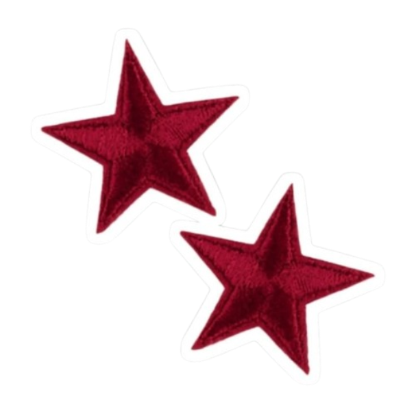 Two red star patches